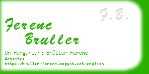 ferenc bruller business card