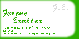 ferenc bruller business card